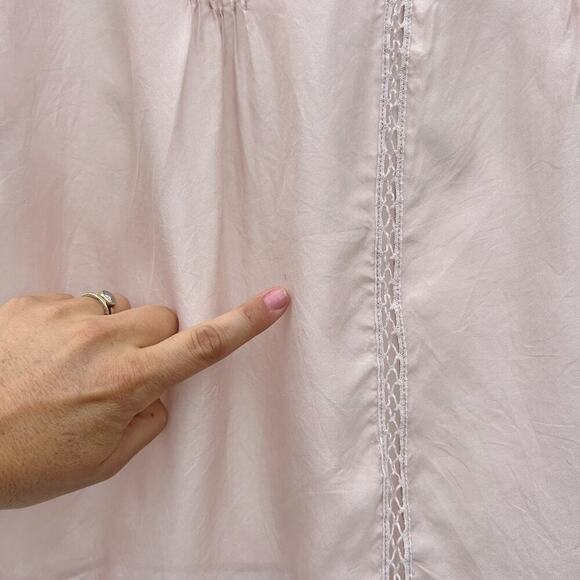 Johnny Was Pete & Greta Silk Embroidered Blush Pink Short Sleeve Blouse Shirt XS - Picture 8 of 8